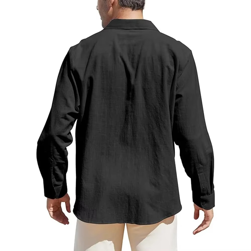 Mens Long Sleeve Button Down Linen Shirts