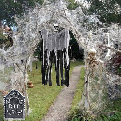 Spider Webs with Spiders 200 sq ft, Giant Spider Web Halloween Door Decoration, Halloween Party Decor with Fake Spiders – Ventayo