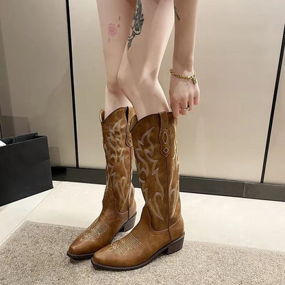 Cowboy Boots Women Pointed Toe