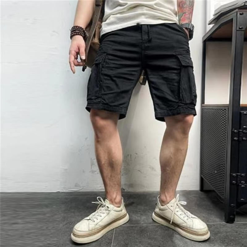 Men Summer New Multi Pockets Cotton Cargo Shorts