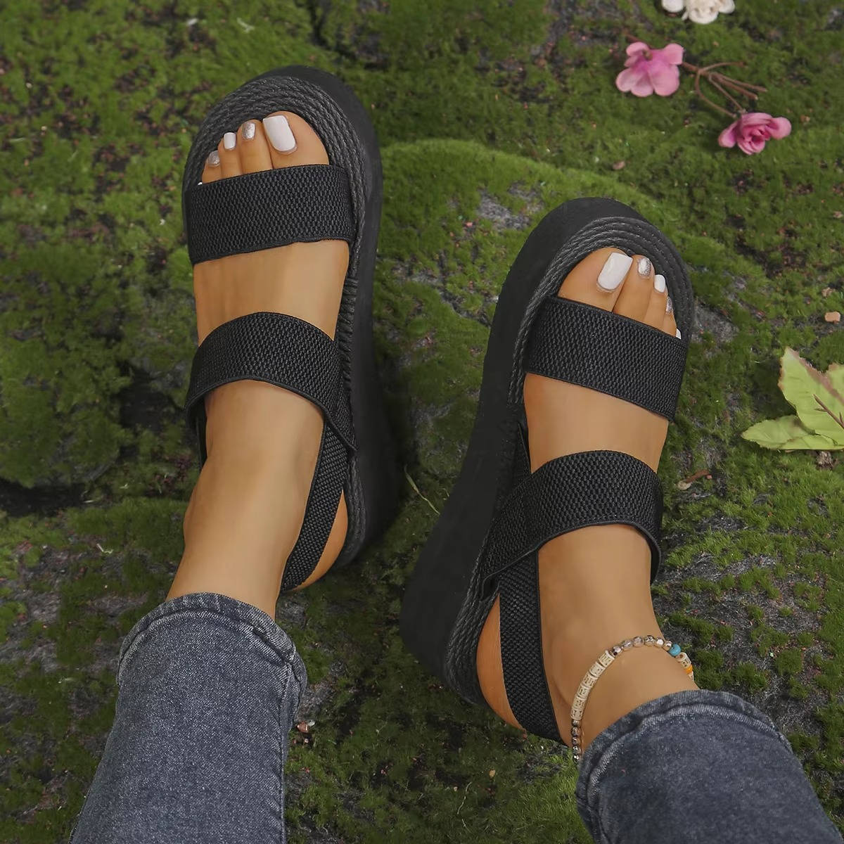 Women's Double Strap Sandals Platform