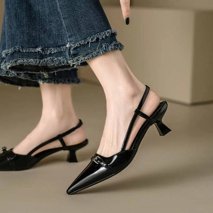 Escarpins à talon kitten bordeaux pour femmes avec bride arrière