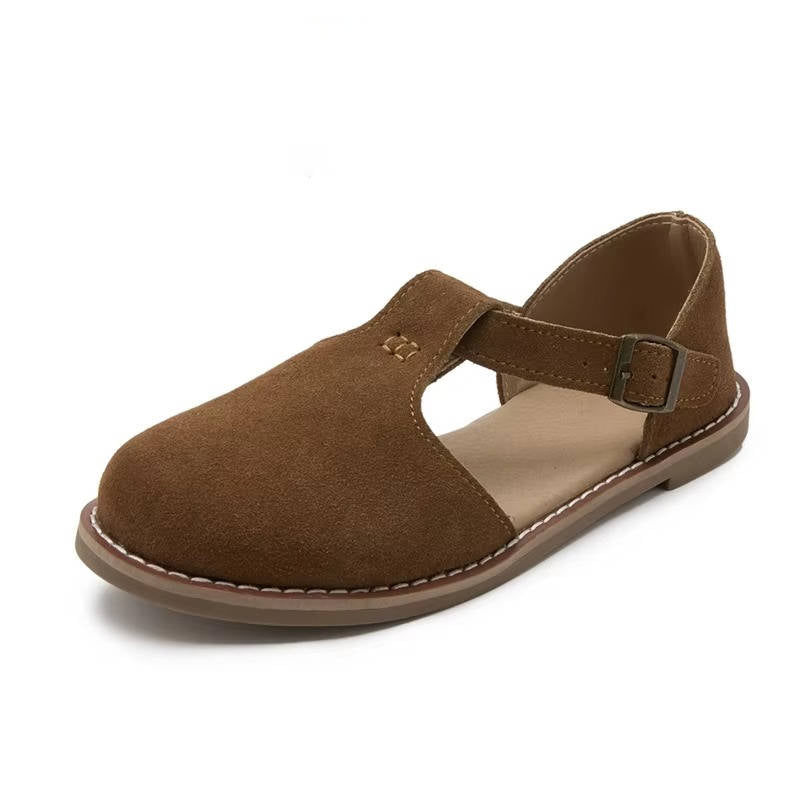 Women's Suede T-Strap Flats