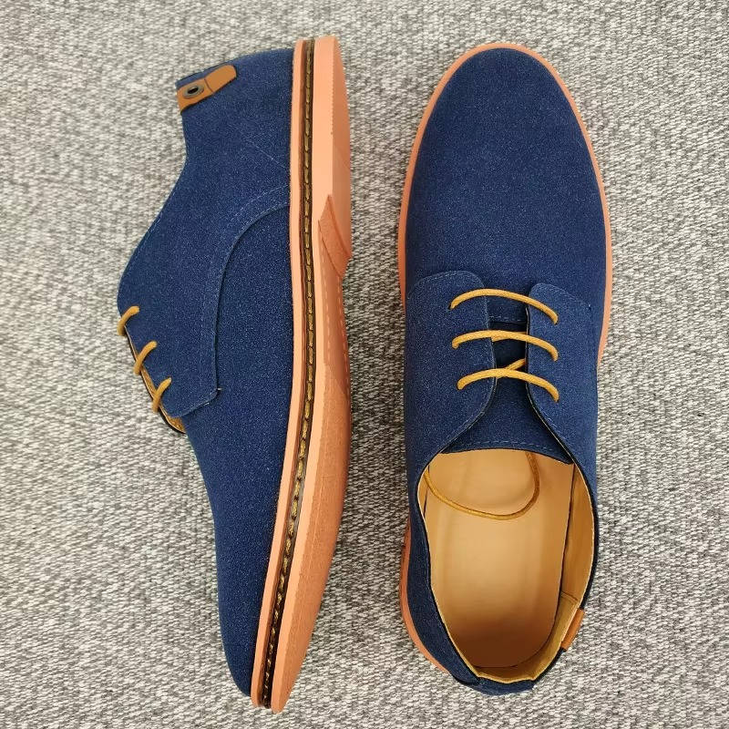 Men's Suede Oxford Dress Shoes Casual Leather Lace Up