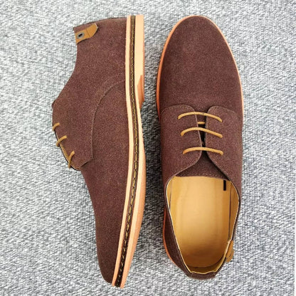 Men's Suede Oxford Dress Shoes Casual Leather Lace Up