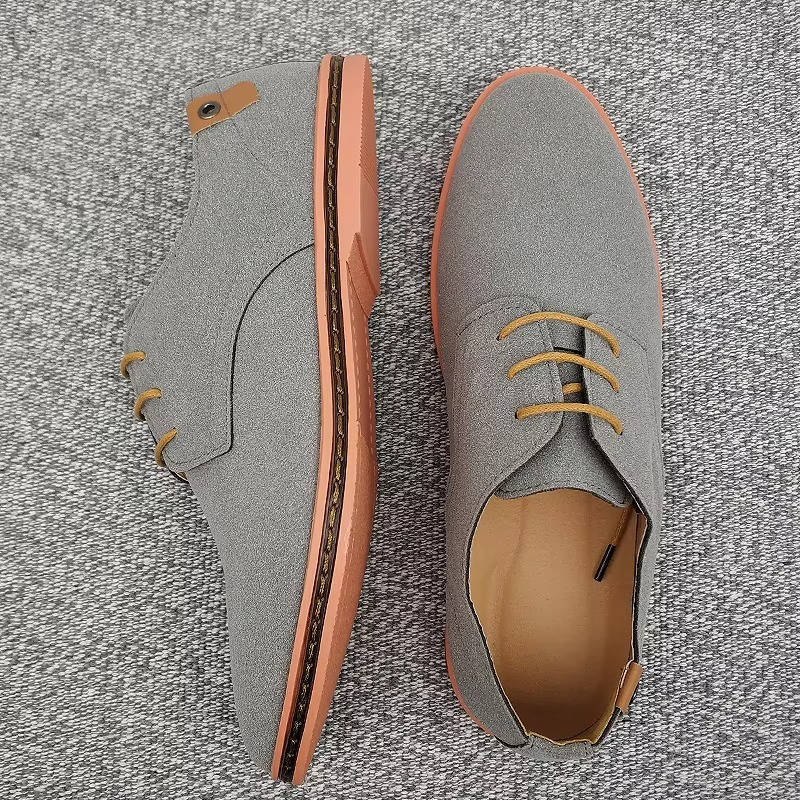 Men's Suede Oxford Dress Shoes Casual Leather Lace Up