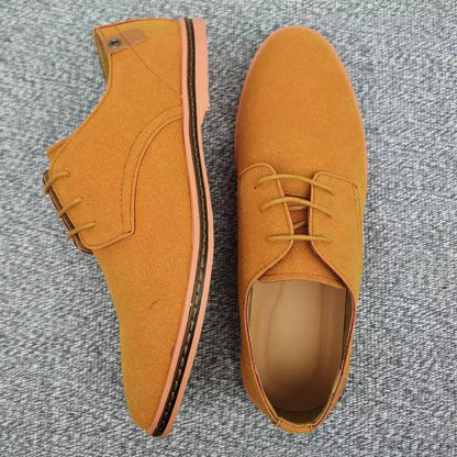 Men's Suede Oxford Dress Shoes Casual Leather Lace Up