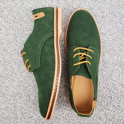 Men's Suede Oxford Dress Shoes Casual Leather Lace Up