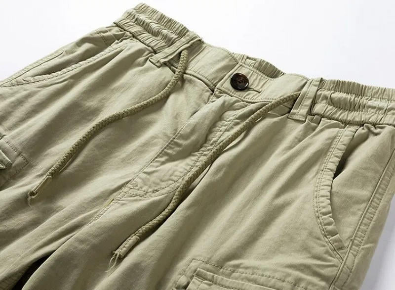 Men Summer New Multi Pockets Cotton Cargo Shorts
