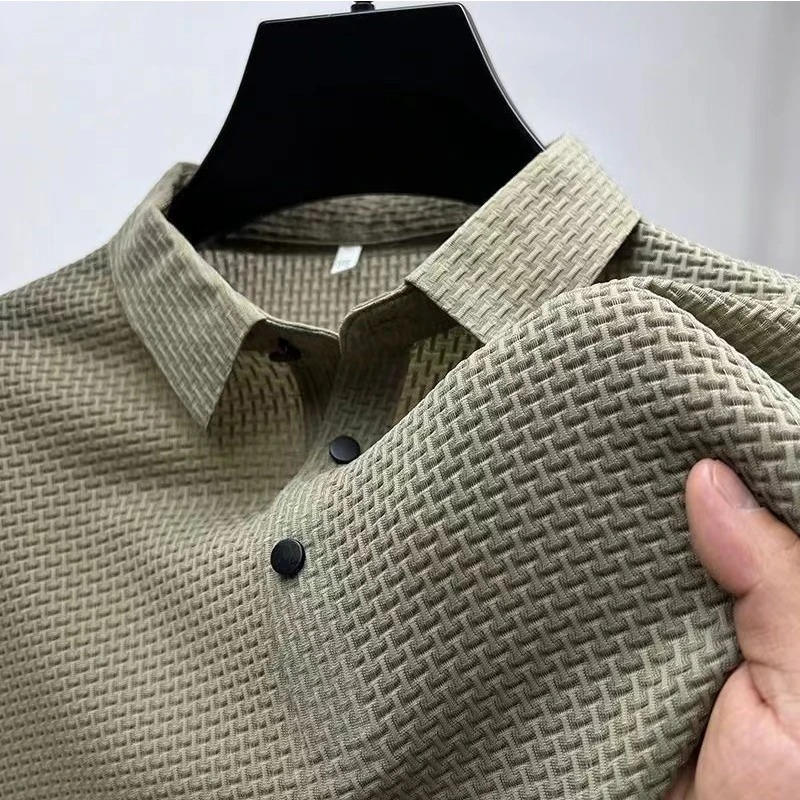 Men's Knitted Polo Shirt Short Sleeve