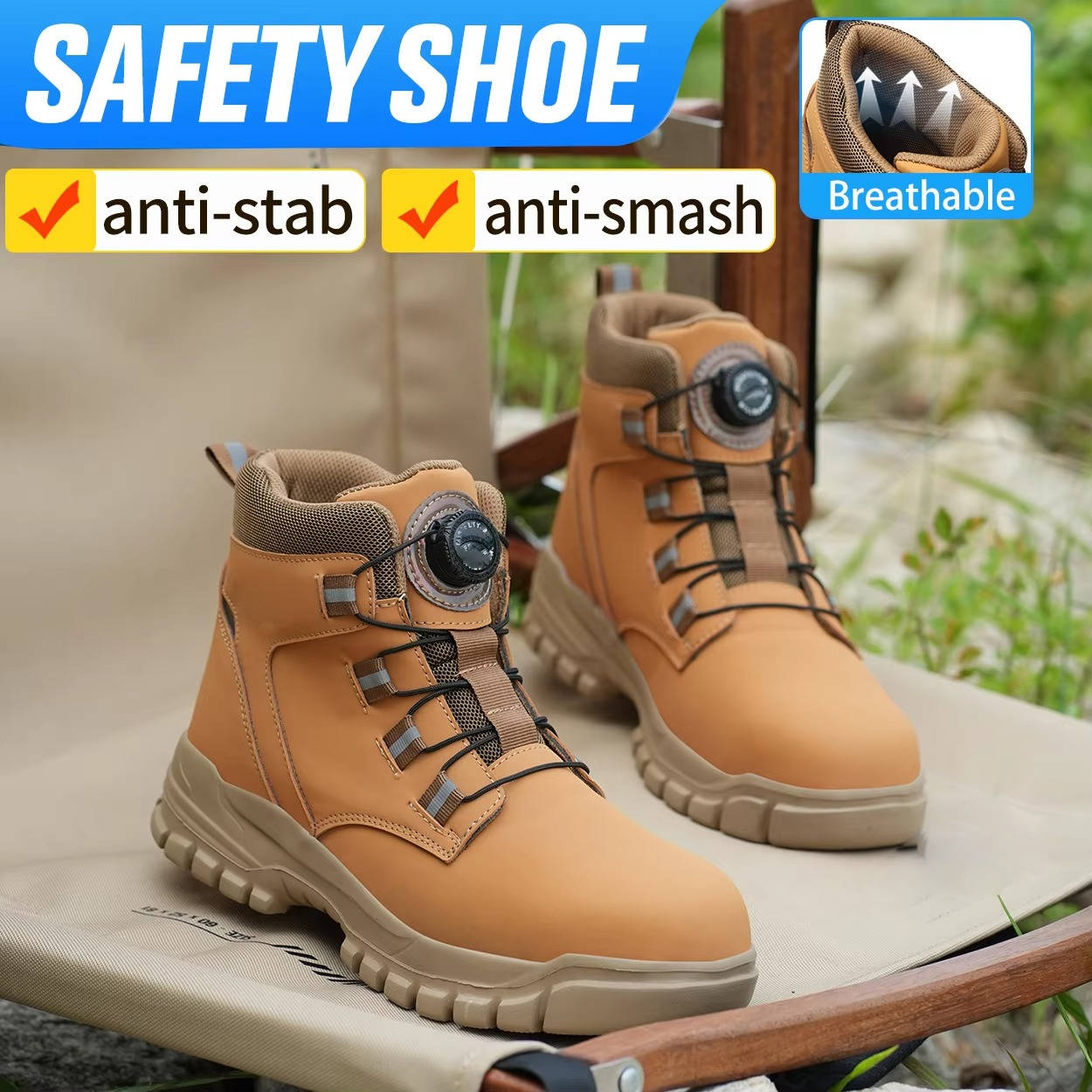Steel Toe Work Boots Waterproof Slip Resistant