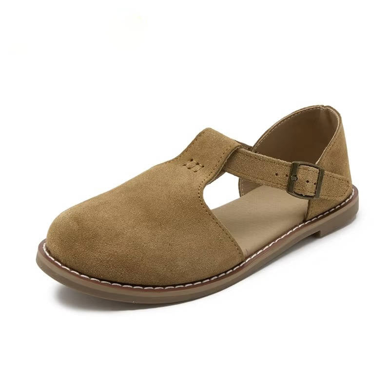 Women's Suede T-Strap Flats