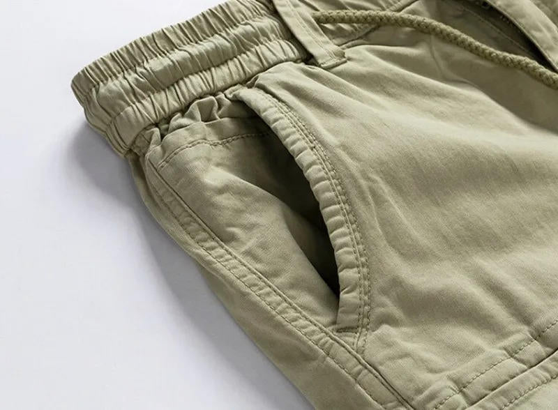 Men Summer New Multi Pockets Cotton Cargo Shorts