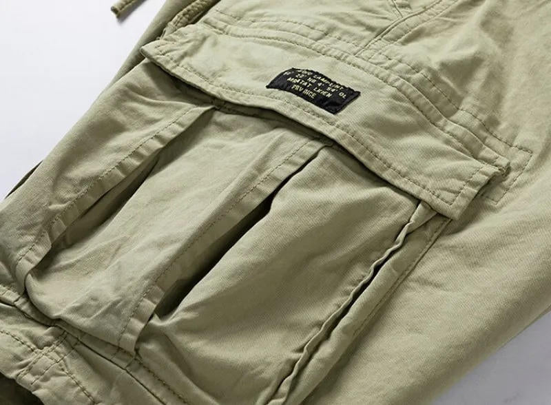 Men Summer New Multi Pockets Cotton Cargo Shorts