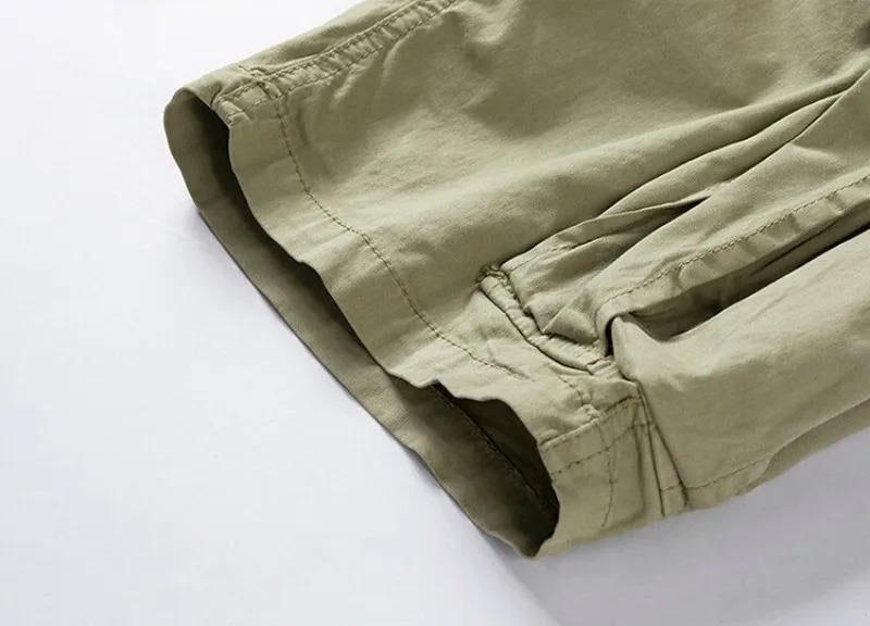 Men Summer New Multi Pockets Cotton Cargo Shorts