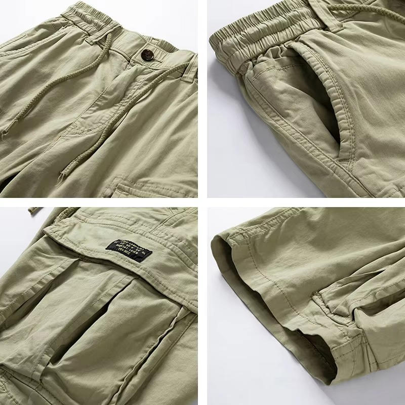 Men Summer New Multi Pockets Cotton Cargo Shorts