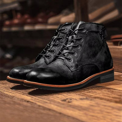 Men's Ankle Leather Lace Up Boots