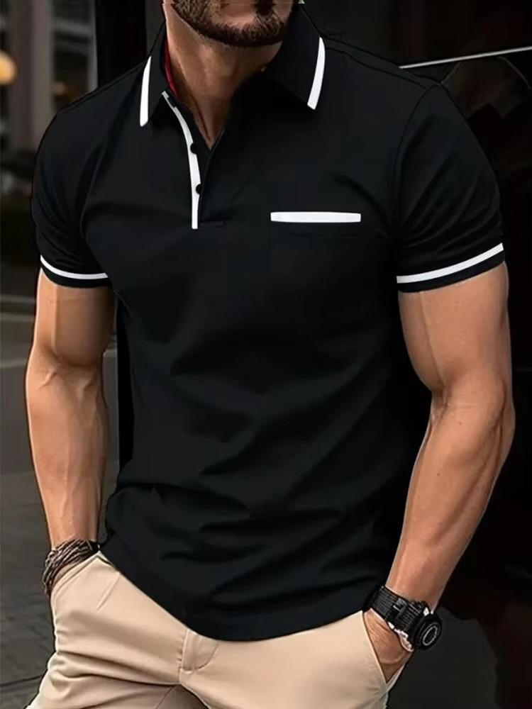 Men's Short Sleeve Polo Shirt With Chest Pocket