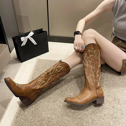 Cowboy Boots Women Pointed Toe