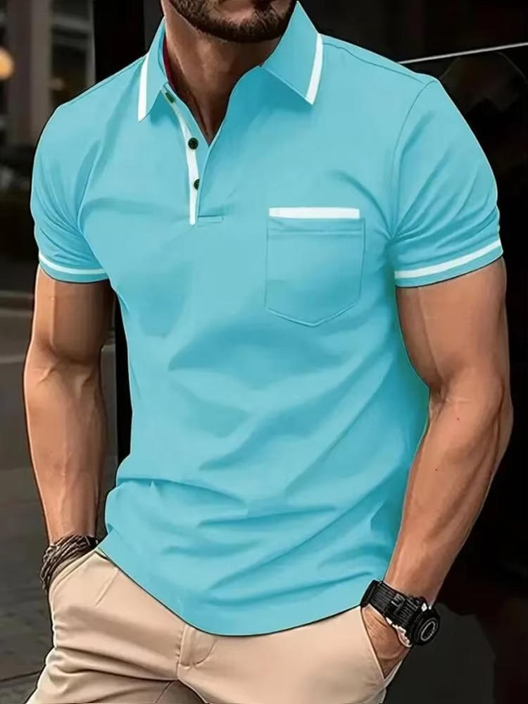 Men's Short Sleeve Polo Shirt With Chest Pocket