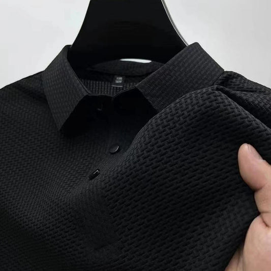 Men's Knitted Polo Shirt Short Sleeve