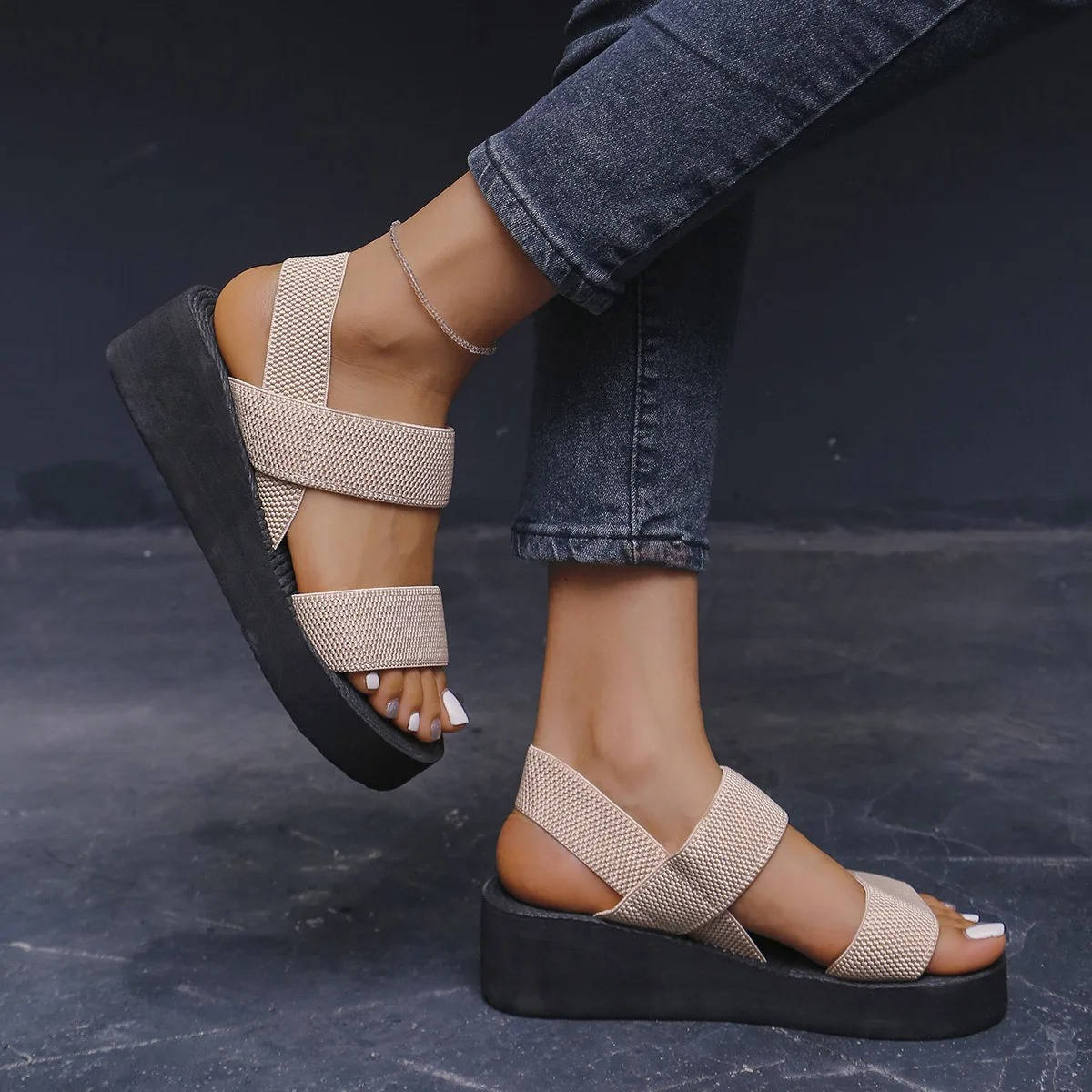 Women's Double Strap Sandals Platform