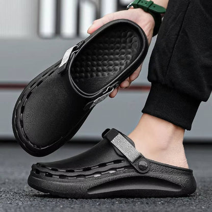 Men's Casual Clogs Slip On Comfort Shoes Adjustable Strap