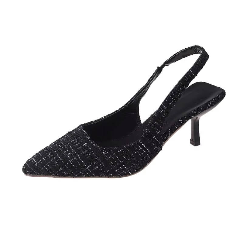 Women's Classic Tweed Pointed Toe Slingbacks