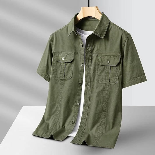 Mens Cargo Shirt Short Sleeve