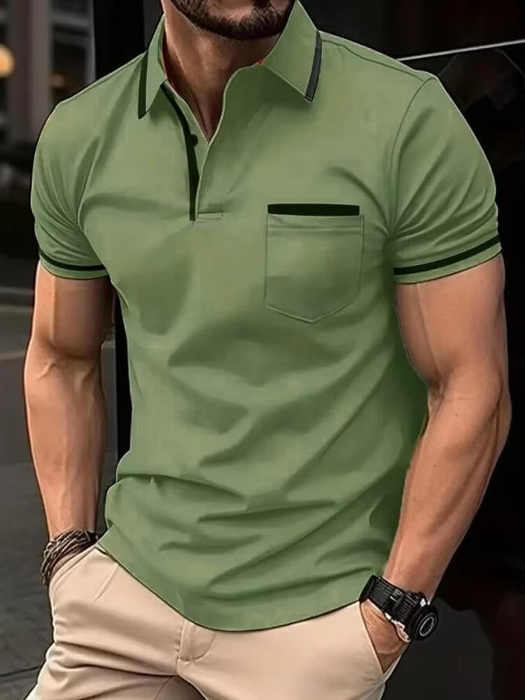 Men's Short Sleeve Polo Shirt With Chest Pocket
