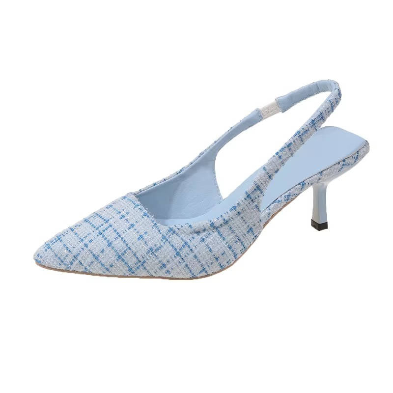 Women's Classic Tweed Pointed Toe Slingbacks