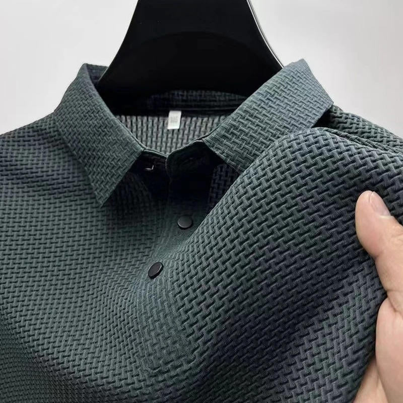 Men's Knitted Polo Shirt Short Sleeve