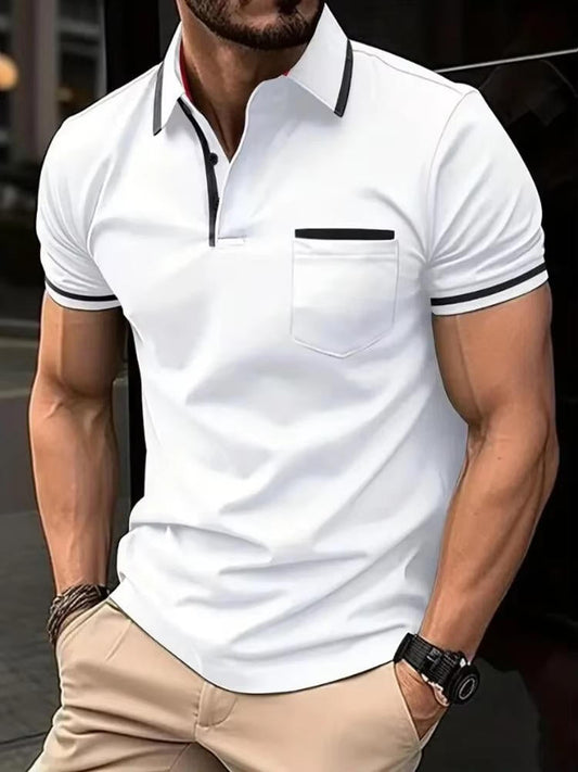 Men's Short Sleeve Polo Shirt With Chest Pocket