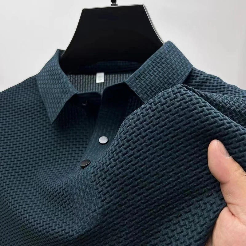 Men's Knitted Polo Shirt Short Sleeve