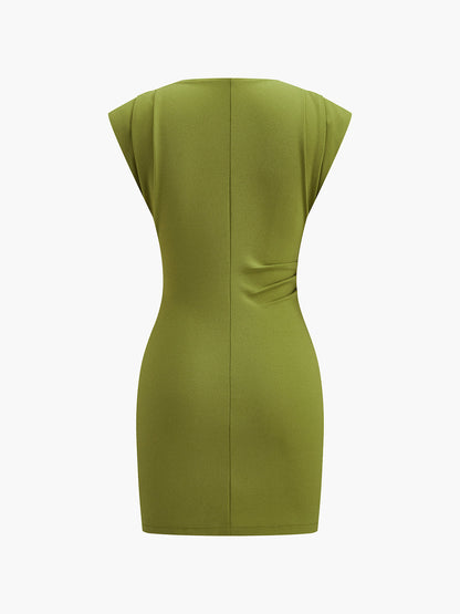 Draped Detail Sleeveless Dress