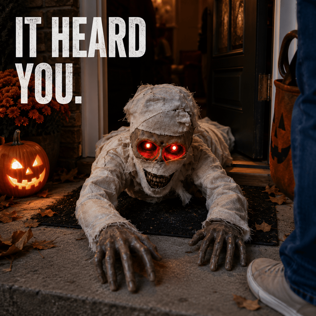 GravePulse – Glowing Red Eyes Crawling Horror Mummy