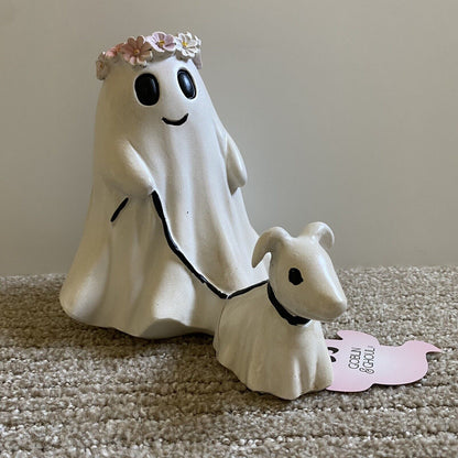 Ghostly Pumpkin Dog Statue – Ventayo