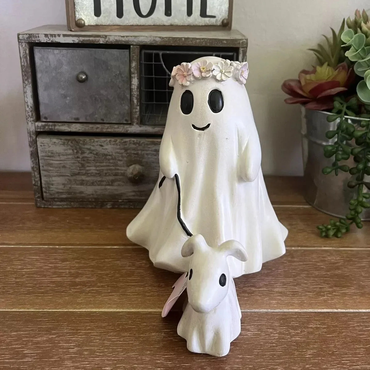 Ghostly Pumpkin Dog Statue – Ventayo