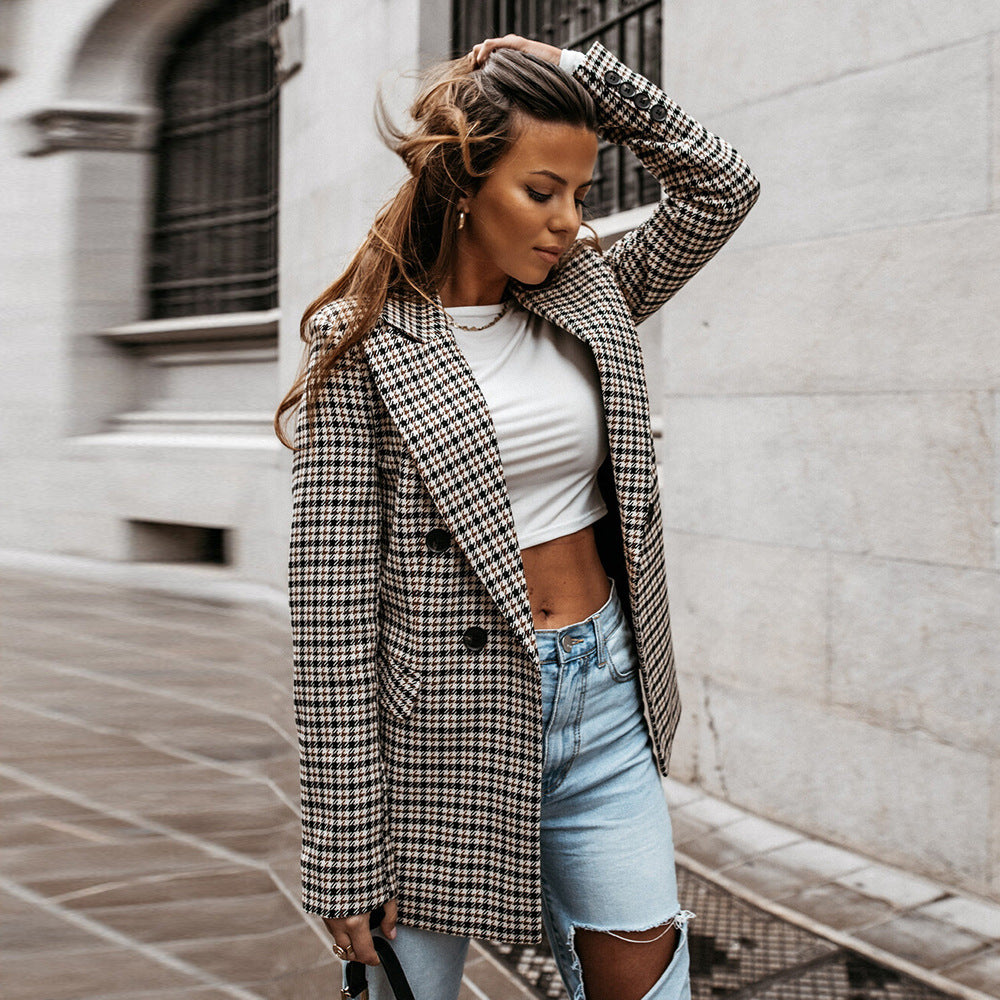 Eithne - Geruite Blazer Voor Vrouwen