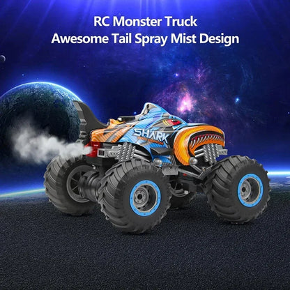Camion Monstre Tout-Terrain RC 4x4 – Voiture Drift Télécommandée Rock Crawler (Design Shark Digger)