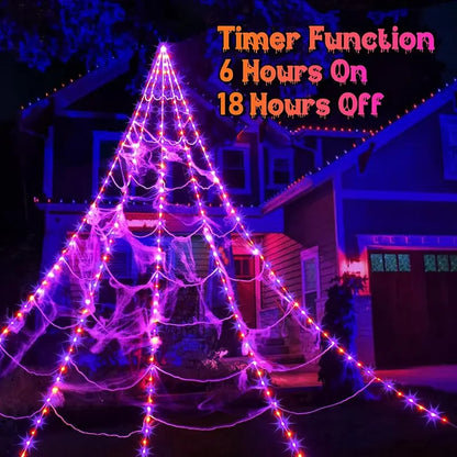 Giant Purple LED Spider Web Lights – Ventayo