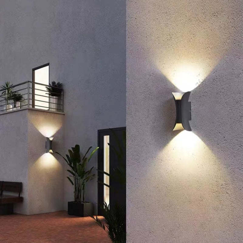 Lámpara de pared exterior moderna LED oro/blanco jardín/corredor
