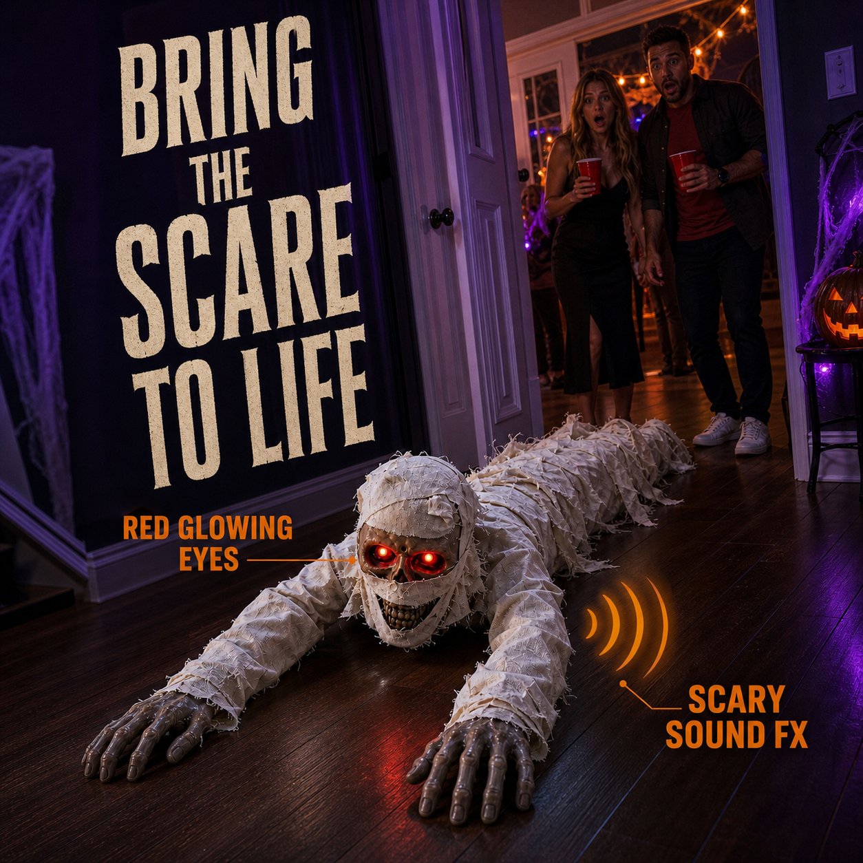 GravePulse – Glowing Red Eyes Crawling Horror Mummy