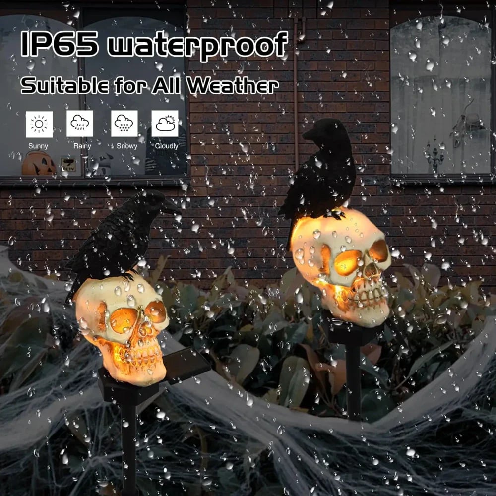 RavenGuard – Animated Solar Skull Garden Stake