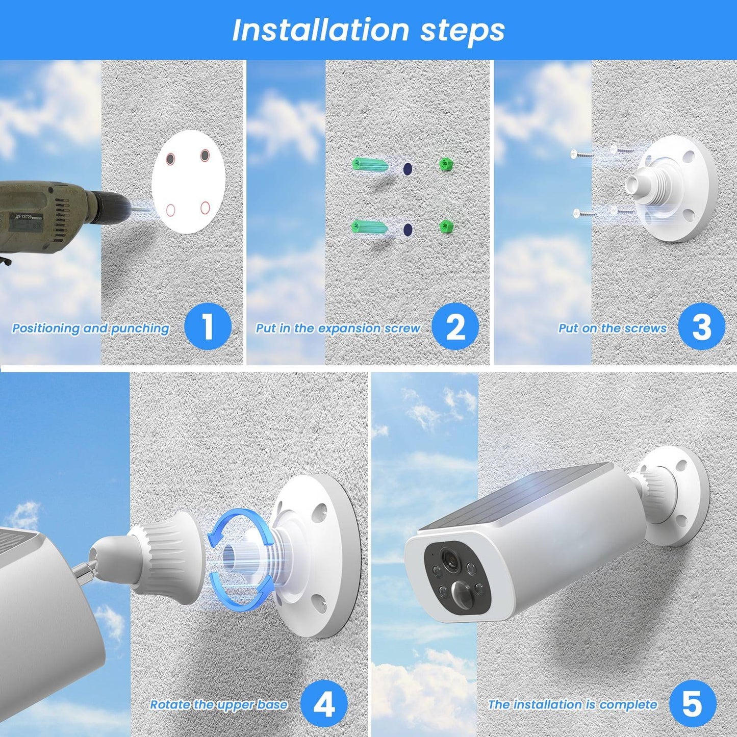 Outdoor Solar Security Cameras – Wireless Design with Motion Sensor & Night Vision