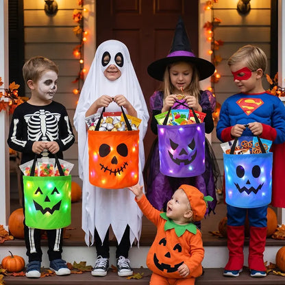 GlowTreat – LED Halloween Candy Bucket Set