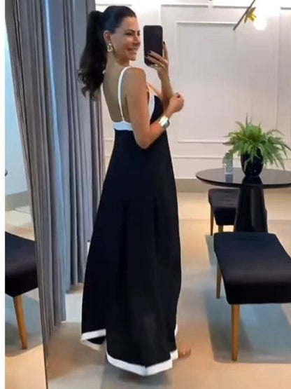 Felicia – Color Stitching V-Neck Summer Maxi Dress For Women