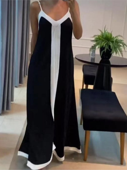 Felicia – Color Stitching V-Neck Summer Maxi Dress For Women