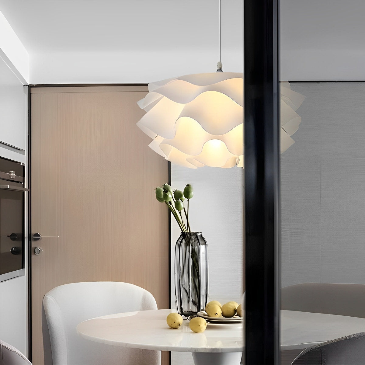 Flower Shaped Three-step Dimming LED White Chandelier Pendant Light