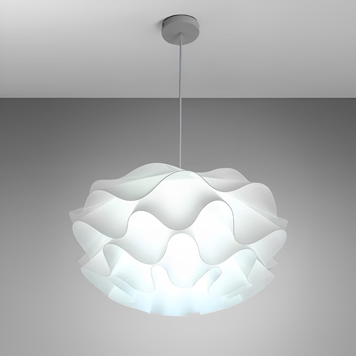 Flower Shaped Three-step Dimming LED White Chandelier Pendant Light